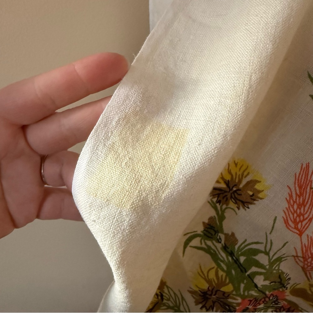 Vtg 1960s Cotton Irish Floral Linen - Picture 9 of 9